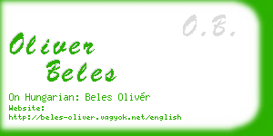 oliver beles business card
